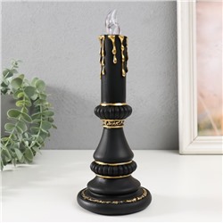 Световая фигурка полистоун «Свеча светодиодная», LED, 2×LR=44, чёрный с золотом, 10×10×24.5 см