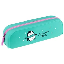 Пенал 1 отделение, 200*50*60 Berlingo "Penguin dream", силикон