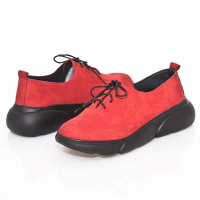Женские кожаные кроссовки DeLis DeL3102 Красный нубук: Под заказ
