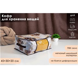 Кофр для хранения вещей Доляна «Астра», 45×30×20 см, цвет коричневый