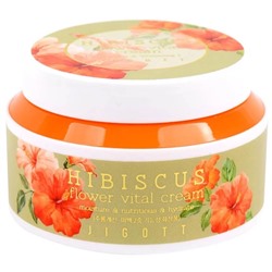 Увлажняющий крем для лица с экстрактом гибискуса Hibiscus Flower Vital Cream, Jigott 100 мл