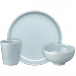 Набор посуды 3 предмета Облака Аква (стакан, тарелка, салатник)