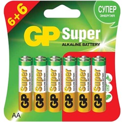 Батарейки GP Super LR6 AA, 12шт