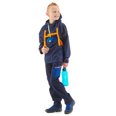 Куртка водонепроницаемая для походов для детей 7–15 лет темно-синяя mh100 QUECHUA