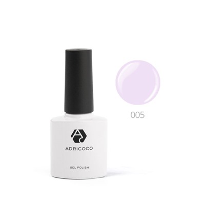 ADRICOCO Цветной гель-лак для ногтей №005, светло-лиловый, 8 мл