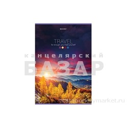 Тетрадь А4, 96 л., BRAUBERG, скоба, клетка, обложка картон, "Journey", 404064