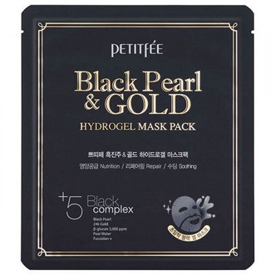 Гидрогелевая маска для лица Black Pearl & Gold Petitfee & Koelf 1 шт