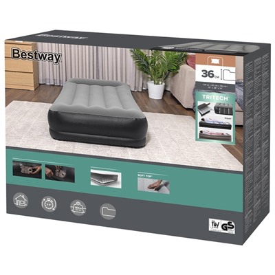 Кровать надувная Twin, 191 x 97 x 36 см, со встроенным электронасосом, 67723 Bestway