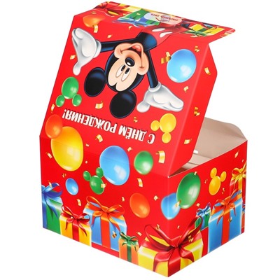 Подарочная коробка-бум, складная, 20х15х12.5 см, Микки Маус