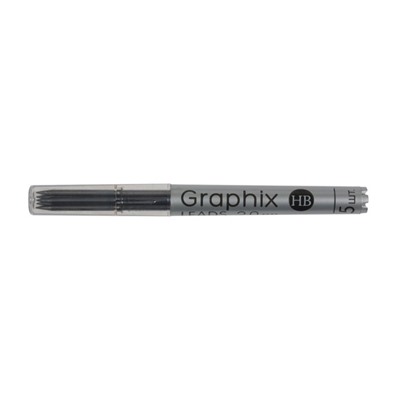 Грифели для механических карандашей BrunoVisconti GRAPHIX, 2.0 мм, НВ, 5 штук, в футляре