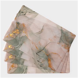 Набор салфеток сервировочных Доляна «Мрамор», 4 шт, 30×45 см, цвет серый