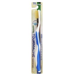 Зубная щетка cо сверхтонкой двойной щетиной (средней жесткости и мягкой) и изогнутой ручкой Турмалин, DENTAL CARE   1 шт