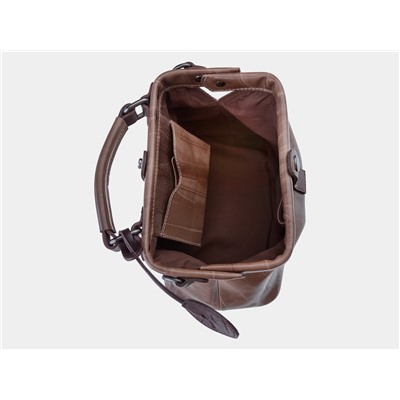 Бежевая кожаная сумка с росписью из натуральной кожи «W0013 BeigeBrown Инжир»
