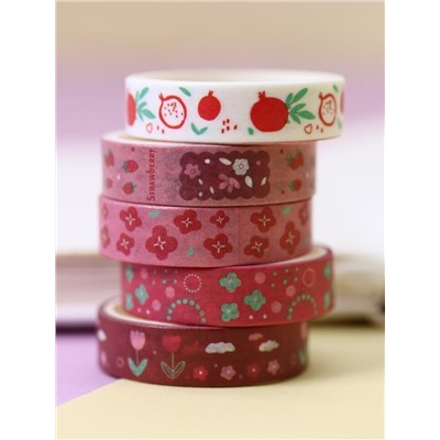 Набор декоративного скотча "Designer prints", red