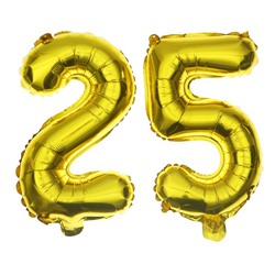 Шар фольгированный 16" «25 лет», цвет золотой