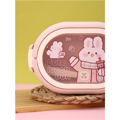 Ланчбокс "Cute bunny", pink, 2000 ml