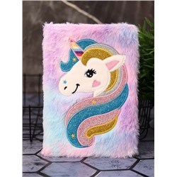 Блокнот плюшевый "Unicorn head", colorful, 21х14,5 см, плотность 80 гр.