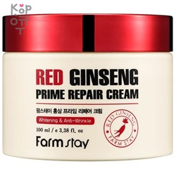 Farm Stay Red Ginseng Prime Repair Cream - Восстанавливающий крем с экстрактом красного женьшеня 100мл,