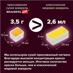 Акварель художественная кюветы НАБОР 48 цветов по 3,5 г, металлический кейс, BRAUBERG ART PREMIERE, 191775