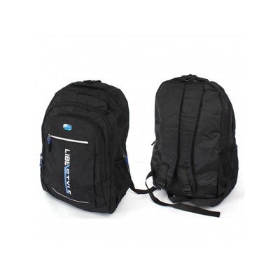 Рюкзак SAL-8214,  молодежный,  3отд,  1внут+3внеш.карм,  черный/синий 241350