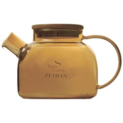 Заварочный чайник Zeidan Z-4363 боросиликатного цветного стекла обьем 1000мл крышка бамбук (18) оптом