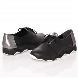 Женские кожаные кеды Shik Shoes Shik7221 Черный+никель: Под заказ