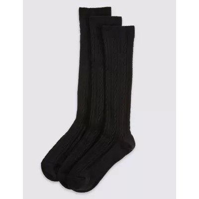3pk of Cable Knee High Socks