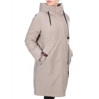 21-967 BEIGE Пальто зимнее женское AIKESDFRS (200 гр. холлофайбера) размер 50