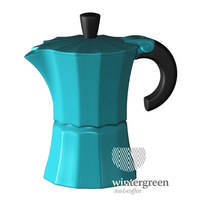Гейзерная кофеварка Morosina (на 6 чашек). Цвет синий.
