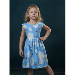 Платье арт.2201, цвет голубой/ромашки