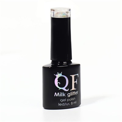 Гель лак для ногтей, «MILK GLITTER», 3-х фазный, 8мл, LED/UV, цвет прозрачный (03)