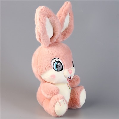 Мягкая игрушка «Зайка», 21 см, розовая