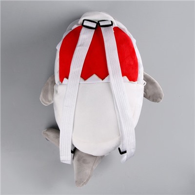 Рюкзак детский плюшевый для мальчика «Акула», 30 х 7 х 20 см