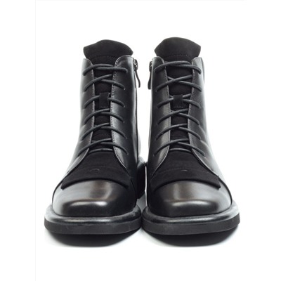 826-B294R-3 BLACK Ботинки демисезонные женские (натуральная кожа, байка) размер 35
