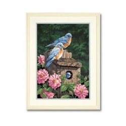 Набор для раскрашивания DIMENSIONS арт.DMS-91401 Синие птички в саду 51x41 см