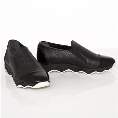 Женские кожаные кеды Shik Shoes Shik7743 Черный+лак: Под заказ
