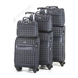 Комплект из 3-х чемоданов и 3-х бьюти-кейсов “Delerto” “Blue check”