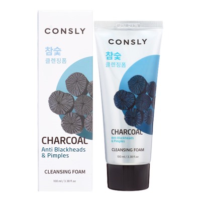 Пенка для умывания кремовая c древесным углем против черных точек Charcoal Anti Blackheads Creamy Cleansing Foam, Consly, 100 мл