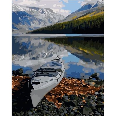 Картина по номерам 40х50 - Лодка у тихого озера