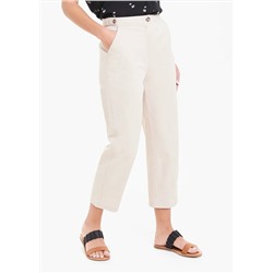 Button Tab Cropped Trousers