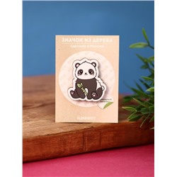 Значок ECO из дерева Bamboo Panda