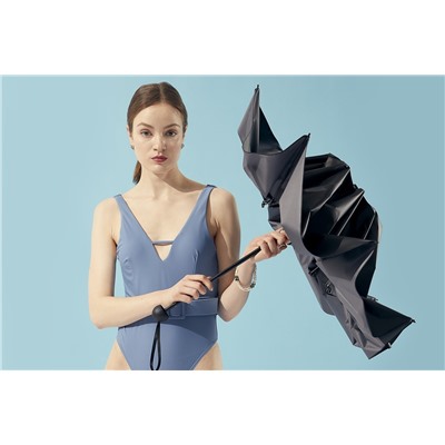 L930-006 Black&Charcoal (Черный с серым) Зонт женский механика Fulton