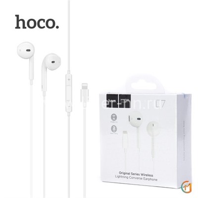 Наушники MP3/MP4 HOCO (L7Plus) для iPhone/работают через Bluetooth белые