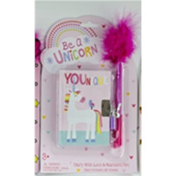 Блокнот А7 с ручкой  «Be a unicorn», pink