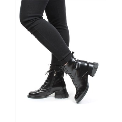 CYY11-1 BLACK Ботинки демисезонные женские (натуральная кожа, байка) размер 39