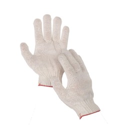 Перчатки, х/б, вязка 10 класс, 3 нити, размер 9, без покрытия, белые, Greengo