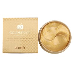 PETITFEE Gold&Snail Гидро-гелевая маска для области глаз с золотом и муцином улитки
