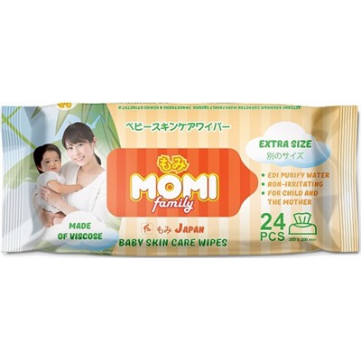 MOMI Family Extra SizeДетские влажные салфетки  24 шт. (300х200mm)