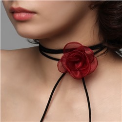 Чокер «Танго» цветок на нитях, цвет красно-чёрный, 30см