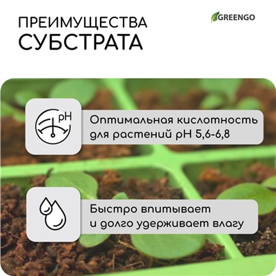 Субстрат Greengo кокосовые чипсы, натуральный грунт для террариумов и растений, в брикете, 5 л при разбухании